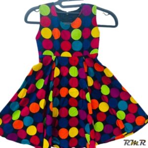 Robe courte d'été en wax multi couleur T3/4ans (tenue africaine)