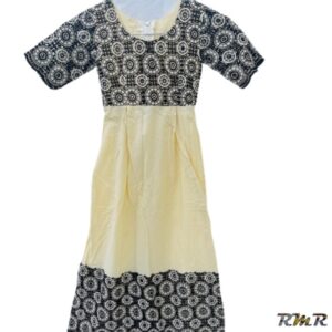 Robe beige tissu leger marron T6ans (tenue africaine)