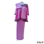 pagne et marinière en bazin rose garniture en brodé rose foncé. T48/50 (tenue africaine)