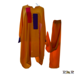 Ensemble pantalon et haut en petit boubou orange. T38 / 40 (tenue africaine)