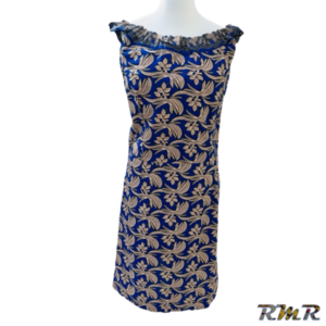 robe courte en wax Bleu/beige sans manche. T36 (tenue africaine)