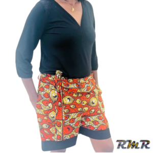 Short en wax de couleur jaune/orange. T36 (tenue africaine)