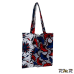 Tote Bag Wax de couleur bleue rouge (42x40) (tenue africaine)