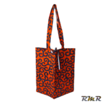 Tote Bag Wax de couleur orange noir (42x40) (tenue africaine)
