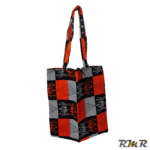 Tote Bag Wax de couleur orange noir (42x40) (tenue africaine)
