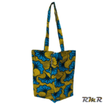 Tote Bag Wax de de couleur bleue jaune (42x40) (tenue africaine)
