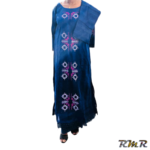 Robe longue bleue en khartoum en forme de abaya. T48 (tenue africaine)