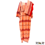 Robe longue en voile orange/ rouge avec son foulard. T50 (tenue africaine)