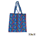Tote Bag Wax réversible avec poche intérieure de couleur bleu rouge (42x40) (tenue africaine)