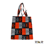 Tote Bag Wax réversible avec poche intérieure de couleur gris noir orange (42x40)
