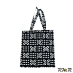 Tote Bag Wax réversible avec poche intérieure de couleur marron blanc (42x40) (tenue africaine)