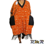 Robe courte : Robe d'été large très confortable de couleur orange (tenue africaine)