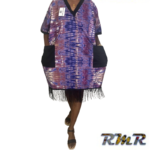 Robe courte : Robe d'été large très confortable de couleur violette (tenue africaine)