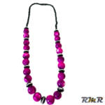 Collier en perle de couleur violet/noir (accessoire africain)