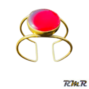 Bracelet en laiton avec perle rouge